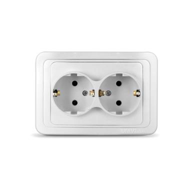 Розетка "Валери"2СП с/з белый UNIVersal
