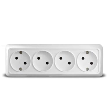 Розетка "Олимп"4ОП с/з белый UNIVersal