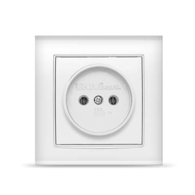 Розетка "Бриллиант"1СП б/з белый UNIVersal