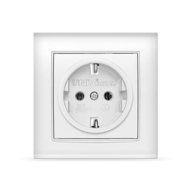 Розетка "Бриллиант"1СП с/з белый UNIVersal