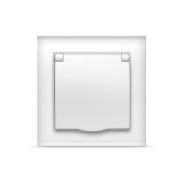 Розетка "Бриллиант"1СП с/з белый с крышкой UNIVersal