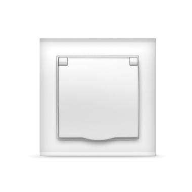 Розетка "Бриллиант"1СП с/з белый с крышкой UNIVersal