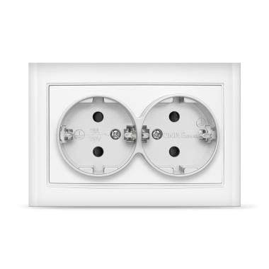 Розетка "Бриллиант"2СП с/з белый UNIVersal