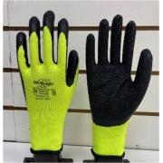 Перчатки утепленные акриловые с вспененным покрытием В562 салатовые