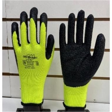 Перчатки утепленные акриловые с вспененным покрытием В562 салатовые