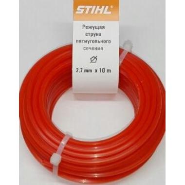 Струна триммерная пятиугольного сечения 2,7 мм х 10 м красная STIHL