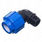 Угольник ПНД, переходной разборный НР, D20-1/2", ТПК-АКВА