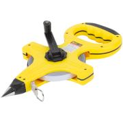 Рулетка геодезическая, стальная лента, открытый пластиковый корпус, прорезиненная ручка 50 м ФИТ