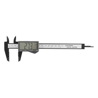 Штангенциркуль 150 мм Электронный, пластиковый усиленный, с глубиномером, кейсПВХ, батарейка, Denzel