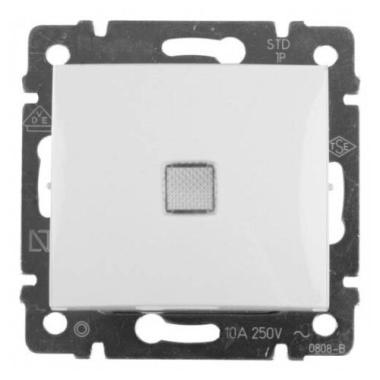 Выключатель"Valena" 1СП проходной с подсветкой белый Legrand