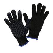 Перчатки трикотажные 4 нити с ПВХ 10 класс 53-58гр ЧЕРНЫЕ 10пар/уп, 250пар/мешок