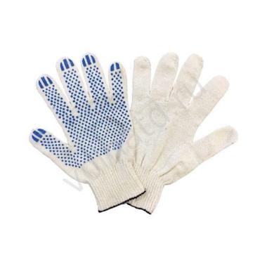 Перчатки трикотажные 4 нити с ПВХ 10 класс 42-44гр БЕЛЫЕ 10пар/уп, 250пар/мешок