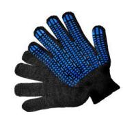 Перчатки трикртажные 5 нити с ПВХ 7,5 класс 62-64гр 10пар/уп, 250пар/мешок