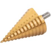 Сверло ступенчатое 4-8-12-16-20-24-28-32-36-40-44-48-52 мм, HSS, 3-гранный хвостовик, MOS