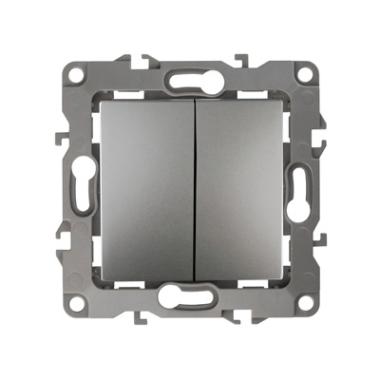 Выключатель"ЭРА" серия 12, 2СП Графит под рамку