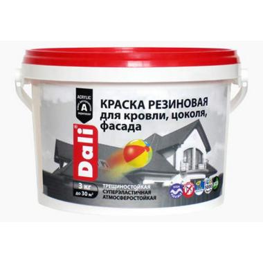 Краска резиновая д/кровли/цоколя/фасада DALI база А белая 1,3кг (Рогнеда)