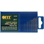 Сверла по металлу hss полированные "микро" набор 20 шт. (0,3-1,6 мм) ФИТ