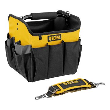 Переноска для инструмента, 260х240х300 мм, 22 кармана, наплечный ремень// Denzel
