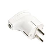 Вилка угловая с/з 16А белая