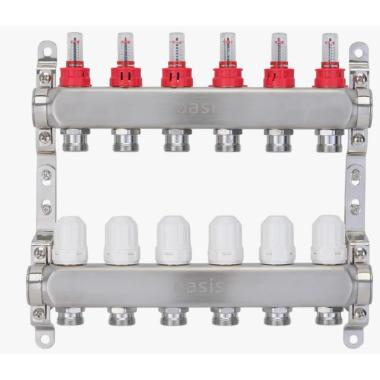 Коллекторная группа 1"-6 шт, евроконус 3/4", с расх., KNR01-06, OASIS