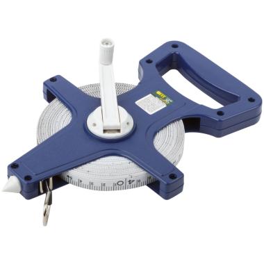 Рулетка землемерная, синий открытый корпус, фибергласовая лента 30 м ФИТ