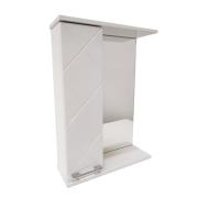 Зеркало-шкаф КУБА 500мм левый (1дверь) белый металл. Gota Rocio