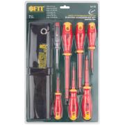 Отвертки изолированные 1000 В, crv сталь, прорезин. ручки, в нейлоновом конверте, 6 шт.+ 1 индикатор