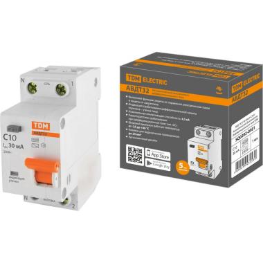 Автомат ДИФ.1П+N 10А 30мА АВДТ32 TDM