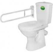 Поручень откидной настенный из окрашенного металла.