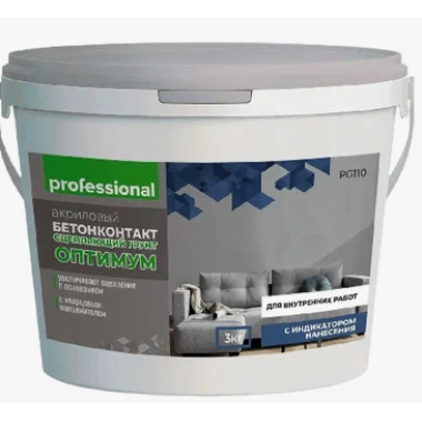 Бетонконтакт ОПТИМУМ для внутренних работ PG110 ( 3кг) ТМ "Professional"
