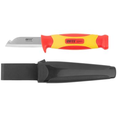 Нож изолированный 1000 В, нерж.сталь, 190 мм, лезвие 68 мм, прорезин.ручка ФИТ