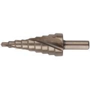 Сверло ступенчатое 4-6-8-10-12-14-16-18-20 мм, кобальт 5%, 3-гранный хвостовик, FIT