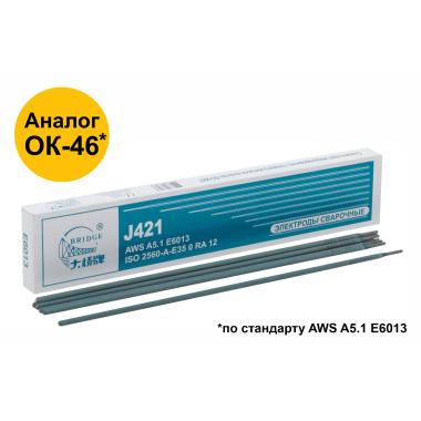 Электроды j421 "bridge" (аналог ОК46) для низкоуглеродистых сталей 2,5 мм х 300 мм (коробка 1 кг)