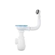 Сифон 3 1/2*40 с переливом гибким, круглый Aquant B0142(аналог А0142S)