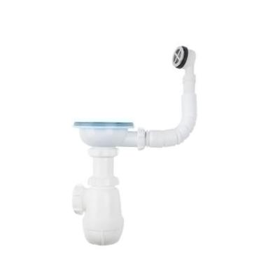 Сифон 3 1/2*40 с переливом гибким, круглый Aquant B0142(аналог А0142S)