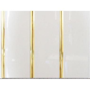 Панель ПВХ Золото лак 3-х пол секционная 3,0*0,25м STELLA Premium (10)