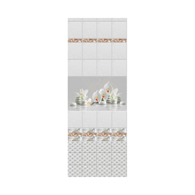 Панель ПВХ Новита Орхидея Белая Узор2700х250х9 (12шт.упак.) (Узор состоит из 4шт)