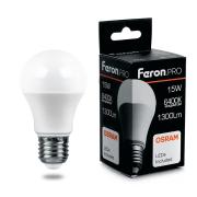 Лампа 15Вт Е27 6400К (шар матовый) LB-1015 Feron PRO арт.38037