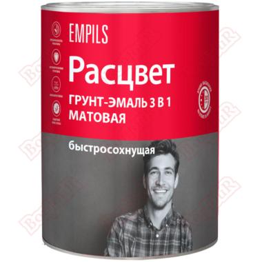 Эмаль-грунт по ржавчине 3в1 черная матовая быстросохнущая 0,9кг (14шт/кор) РАСЦВЕТ