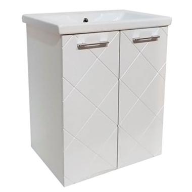 Подстолье Куба 600 (2 дверь) белый, под ум.Quadro 60 Gota Rocio