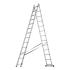 Лестница, 2х13 ступеней двухсекционная алюминиевая 3,64м (max h=6,55м), до 150 кг Сибртех