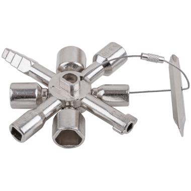 Ключ универсальный для электрошкафов 10-в-1, двусторонняя crv бита РН2/sl7