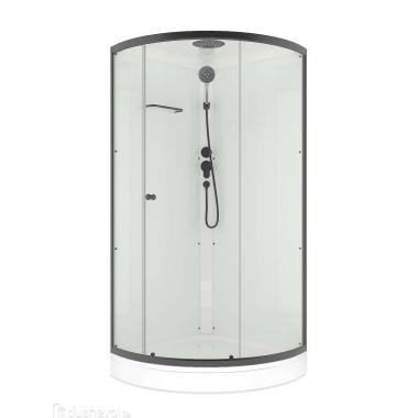 DOMANI-Spa Simple 99 V1.2 Black accents С КРЫШЕЙ, низк поддон, черн стенки, тонир стекла, без электр.