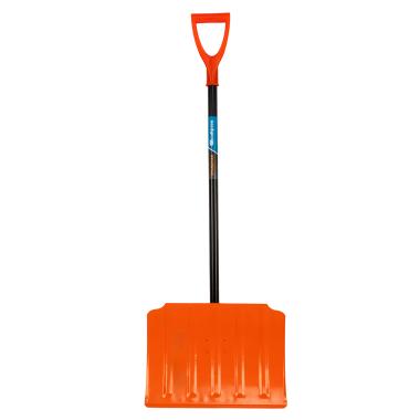 Лопата для уборки снега 470х335х1335мм стальная, стальной черенок, Сибртех