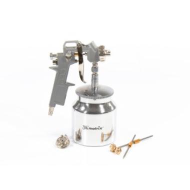 Краскораспылитель пневматический с нижним бачком V 0,75 л, сопло D 1.2, 1.5 и 1.8 мм Matrix