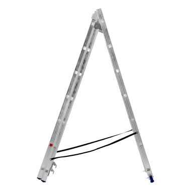 Лестница, 3х 7 ступеней трехсекционная алюминиевая 1,97м (h=2,82м; max h=3,94м), до 150кг, Сибртех