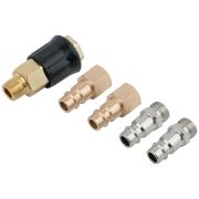 Набор адаптеров: 2 адаптера на пистолет с внешней резьбой, 2 адаптера на пистолет с внутренней резьбой, адаптер на шланг