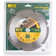 Диск пильный по дереву, посадочный диаметр 22,2 мм, 6 зубьев с карбидными вставками, 230 мм FIT