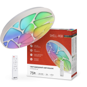 Светильник управ.накладной Comfort SHELL-RGB 75Вт 3000К-6500K 6000Лм 495*85мм с пультом InHome