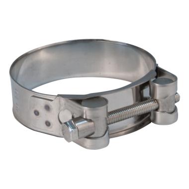 Хомут обжимной силовой шарнирный, нерж.сталь 80-85 мм